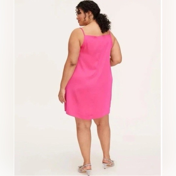 Kate Spade 90s Vibrant Pink Mini Tank Shift Dress with Bows Silky Womens Size 1X - Picture 2 of 13